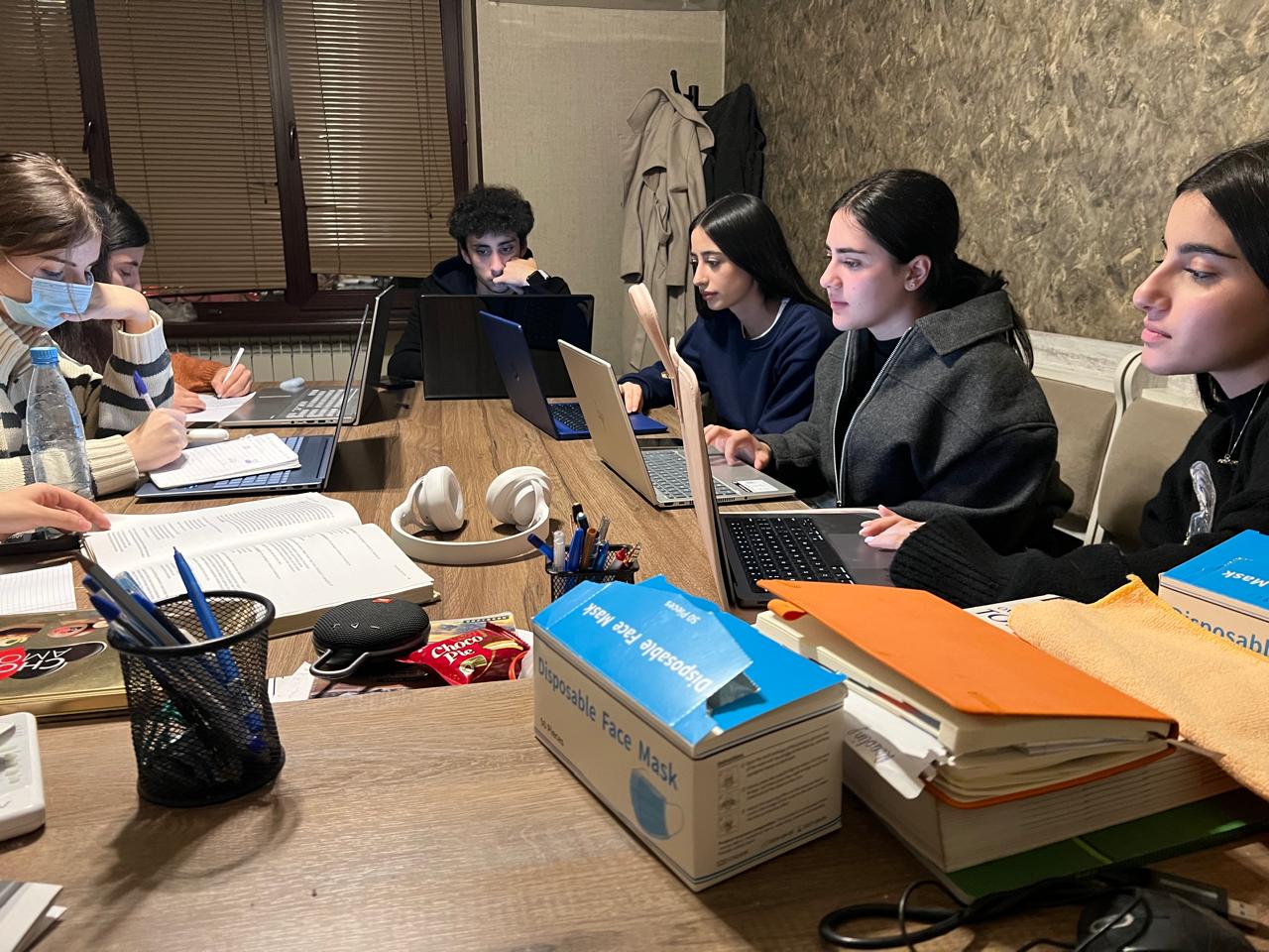 TOEFL speaking and writing prep group photo from above